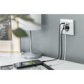 DIGITUS Sicherheits-Steckdose für Unterputzmontage mit 1 x USB Type-C,  1 x USB A