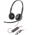 Poly Blackwire 3220 Stereo USB-C Black Headset - Headset - Stereo