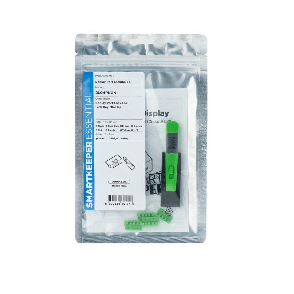 Smart Keeper Mini"DisplayPort" Blocker grün 4 Stk.+Key
