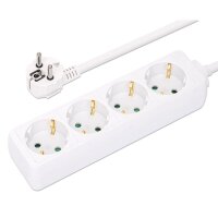 Manhattan Steckdosenleiste 4fach 2m Kabel weiß...