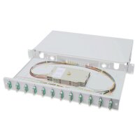 DIGITUS LWL-Spleißbox, bestückt, 12x SC DX, OM3