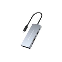 Conceptronic DONN22G - Kabelgebunden - USB 3.2 Gen 2 (3.1 Gen 2) Type-C - 100 W - 3,5 mm - 2500 Mbit/s - Grau