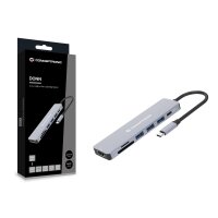 Conceptronic DONN19G 7-in-1 USB 3.2 Gen 1 Dockingstation - HDMI - USB-A 3.0 x 3 - SD - TF/MicroSD - 100W USB PD - Kabelgebunden - USB 3.2 Gen 1 (3.1 Gen 1) Type-C - 100 W - Grau - MicroSD (TransFlash) - SD - 5 Gbit/s