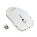 Gembird MUSW-4B-01-W - Beidhändig - Optisch - RF Wireless - 1600 DPI - Weiß