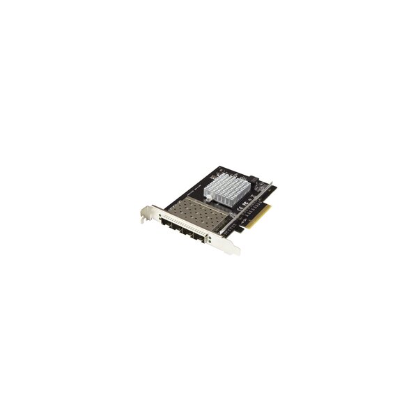 StarTech.com Quad Port 10G SFP+ Netzwerkkarte - Intel XL710 Open SFP+ Converged Adapter - PCIe 10 Gigabit Ethernet Server NIC - 10GbE LWL LAN Karte - Dell PowerEdge HPE ProLiant - Eingebaut - Kabelgebunden - PCI Express - Faser - 20000 Mbit/s - Schwarz