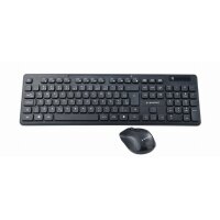 Gembird KBS-WCH-03-DE - Volle Größe (100%) - RF Wireless - QWERTZ - Schwarz - Maus enthalten
