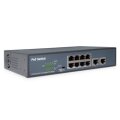 DIGITUS 8-Port Fast Ethernet PoE Netzwerkswitch, Desktop, unmanaged, 2 Uplink Ports RJ45,120 W, af/at