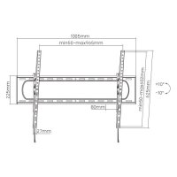Manhattan TV-Wandhalterung 60"-120" neigbar bis...