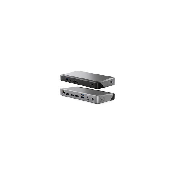 Alogic DX3 - Kabelgebunden - USB 3.2 Gen 1 (3.1 Gen 1) Type-C - 100 W - 3,5 mm - 1000 Mbit/s - Schwarz - Grau