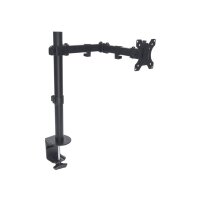 Manhattan Tischhalterung mit Monitorarm für ein Display - Für ein Display von 13" bis 32" und bis zu 8 kg - zweifach schwenkbar - schwarz - Klemme - 8 kg - 33 cm (13") - 81,3 cm (32") - 100 x 100 mm - Schwarz