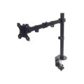 Manhattan Tischhalterung mit Monitorarm für ein Display - Für ein Display von 13" bis 32" und bis zu 8 kg - zweifach schwenkbar - schwarz - Klemme - 8 kg - 33 cm (13") - 81,3 cm (32") - 100 x 100 mm - Schwarz