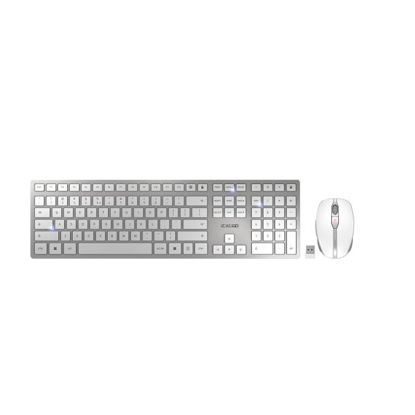 Cherry DW 9100 SLIM - RF Wireless + Bluetooth - QWERTY - Silber - Maus enthalten