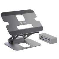 j5create JTS427-N Multi-Winkel Dual 4K Dockingstation - Laptop- & Tablet-Ständer - Grau - Aluminium - 40,6 cm (16") - Windows laptop / Mac - USB 3.2 Gen 1 (3.1 Gen 1) Type-C