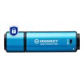 Kingston IronKey 16GB USB-C Vault Privacy 50C AES-256 verschlüsselter - FIPS 197 - 16 GB - USB Typ-C - 3.2 Gen 1 (3.1 Gen 1) - 250 MB/s - Kappe - Schwarz - Blau