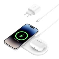 Belkin Boost Charge Pro 2in1 Qi2 15w Magnetic Charging Pad White