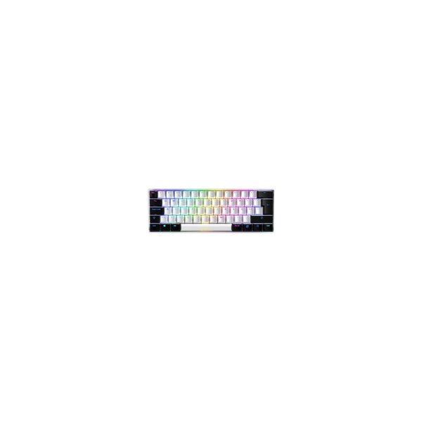 Sharkoon SGK50 S4 - 60% - Verkabelt & Kabellos - RF kabellos + USB - QWERTY - RGB-LED - Weiß