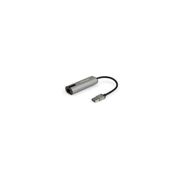 StarTech.com 2.5GbE USB-A auf Netzwerk Adapter - USB-A 3.0 2.5/1Gbit/s Multigeschwindigkeits Gigabit NIC - USB 3.1 Laptop auf RJ45/LAN - Lenovo X1 Carbon - HP EliteBook/ Zbook - Kabelgebunden - USB - Ethernet - 5000 Mbit/s - Schwarz - Grau