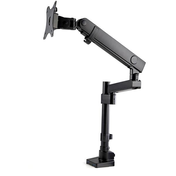 StarTech.com Schreibtisch-Monitorarm mit 2x USB 3.0-Anschlüssen - Monitorhalterung mit Kabelmanagement für bis zu 34 "VESA-Display - Ergonomischer Gelenkarm - Schreibtischklemme/Tülle - Klemme - 8 kg - 43,2 cm (17") - 86,4 cm (34") - 100 x 100 mm - Schwar