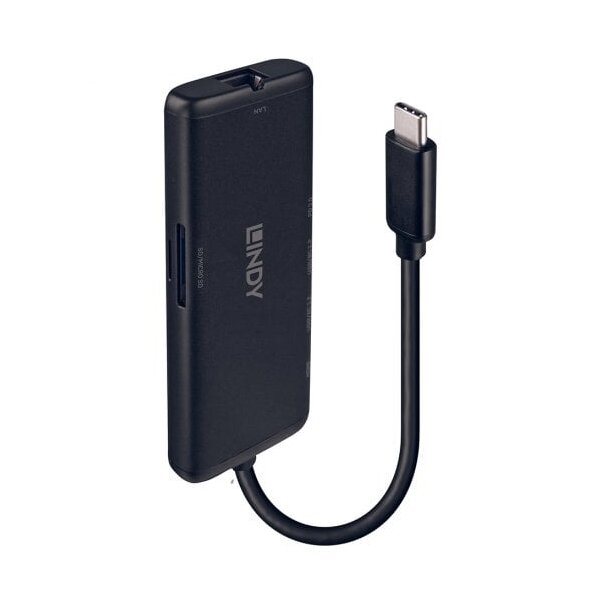 Lindy 43358 - Kabelgebunden - USB 3.2 Gen 1 (3.1 Gen 1) Type-C - 100 W - 1.4/2.3 - 10,1000 Mbit/s - Schwarz