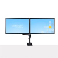StarTech.com Dual Monitor Halter für Tischmontage - Flexible Monitorarm für 2x VESA Monitore bis zu 32 Zoll(8kg) - Vertikal Stapelbare Arme - Höhenverstelbar/Schwenkbar - Klemme/Tülle - Klemme - 16 kg - 81,3 cm (32") - 100 x 100 mm - Höhenverstellung - Sc