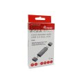 Equip Kartenleser mit USB 3.0-Hub - OTG - MicroSD (TransFlash) - MicroSDHC - SD - SDHC - Grau - CE & RoHS - USB 3.2 Gen 1 (3.1 Gen 1) Type-A/Type-C - 202 mm - 12 mm