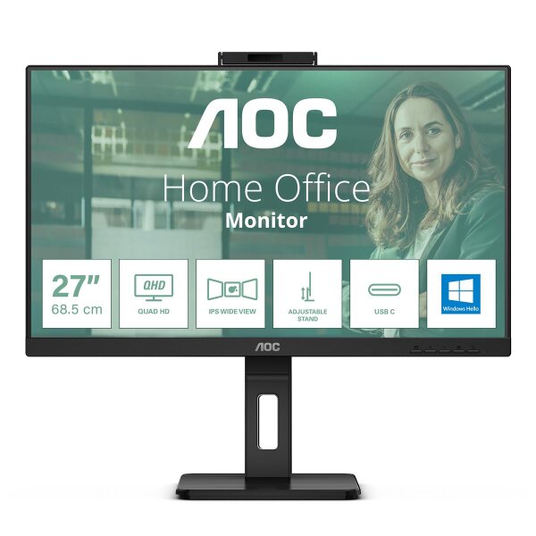 AOC Q27P3CW - 68,6 cm (27") - 2560 x 1440 Pixel - Quad HD - LED - 4 ms - Schwarz
