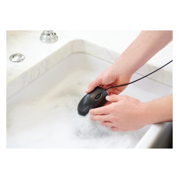 Kensington Pro Fit® Abwaschbare Maus - Beidhändig - Optisch - USB - 1600 DPI - Schwarz