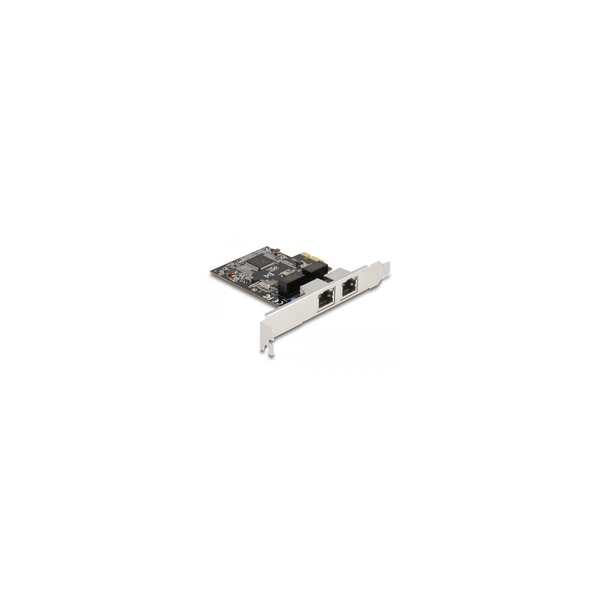 Delock PCI Express x1 Karte auf 2 x RJ45 Gigabit LAN RTL8111 - PCI Express - RJ-45 - Silber - PC - 1 Stück(e) - Kabelgebunden