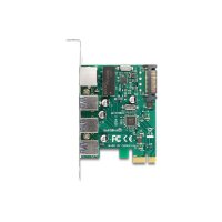 Delock PCI Express x1 Karte zu 3 x USB 5 Gbps Typ-A Buchse+ 1 Gigabit LAN - Netzwerkkarte - PCI-Express