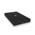ICY BOX IB-200T-C3 - SSD-Gehäuse - 2.5" - SATA - Serial ATA II - Serial ATA III - 6 Gbit/s - USB Anschluss - Schwarz