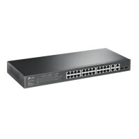 TP-LINK Smart PoE Switch T1500-28PCT - Switch - 24 x 10/100 (PoE) + 2 x SFP + 4 x 10/100/1000