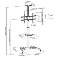 Techly ICA-TR46 - Multimedia-Wagen - Schwarz - Kunststoff - Stahl - Flachbildschirm - 50 kg - 5 kg