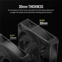 Corsair RS120 Max Triple Pack - Gehäuseluefter - 120 mm Packung mit 3 - Gehäuse-Lüfter - 29,5 dB