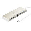 j5create JCD381-N USB Type-C™ Dual HDMI Mini Dock-Ethernet/ USB 3.1 HUB / PD2.0 - USB 3.2 Gen 1 (3.1 Gen 1) Type-C - HDMI - PS/2 - USB 3.2 Gen 1 (3.1 Gen 1) Type-A - 5000 Mbit/s - 3840 x 2160 Pixel - Beige - Weiß - Aluminium