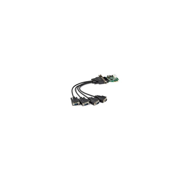 StarTech.com 4 Port Serielle PCI Express RS232 Adapter Karte - PCIe Serielle Host Controller Karte - PCIe zu Seriell DB9 - 16950 UART - Niedrig Profil Erweiterungskarte - Windows & Linux - PCIe - Seriell - PCIe 1.1 - Grün - 214358 h - CE - FCC