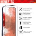 DISPLEX Full Cover Panzerglas (10H) für Samsung Galaxy S22 - Eco-Montagerahmen - volle Displayabdeckung - Tempered Glas - kratzer-resistente Schutzfolie - hüllenfreundlich - Samsung - Galaxy S22 - Trockene Anwendung - Schlagfest - Kratzresistent - Staubre