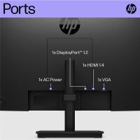 HP P22h G5 - 54,6 cm (21.5 Zoll) - 1920 x 1080 Pixel - Full HD - 5 ms - Schwarz