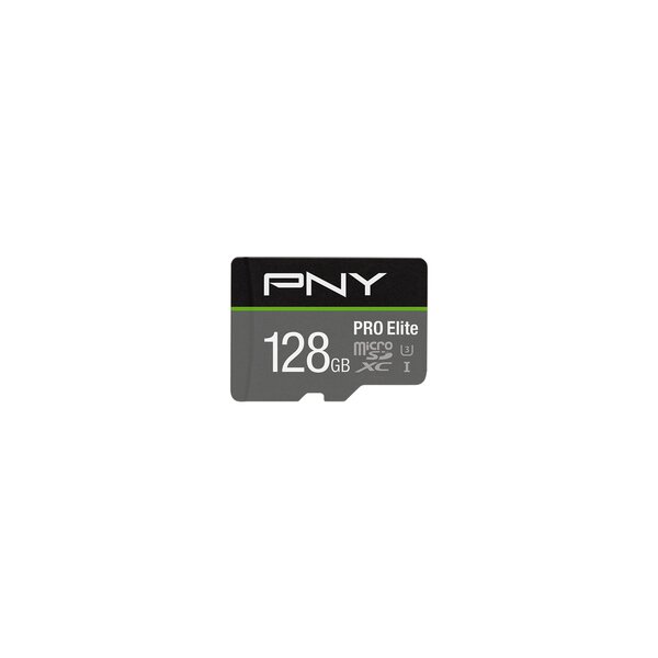 PNY PRO Elite - 128 GB - MicroSDXC - Klasse 10 - UHS-I - Class 3 (U3) - Schwarz - Grau