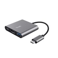Trust Dalyx - USB 3.2 Gen 1 (3.1 Gen 1) Type-C - Aluminium - Schwarz - HDMI - USB 3.2 Gen 1 (3.1 Gen 1) Type-A - USB 3.2 Gen 1 (3.1 Gen 1) Type-C - Aluminium - 5 A - 100 W