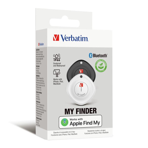 Verbatim My Finder - Persönlich - Finder - Schwarz - Weiß - Staubresistent - Wasserdicht - Acrylnitril-Butadien-Styrol (ABS) - Polycarbonat (PC) - IP66