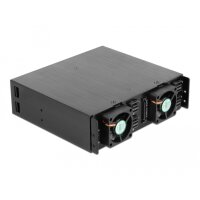 Delock 5.25? Wechselrahmen für 4 x 2.5? U.2 NVMe SSD mit abschließbaren Trays - 13,3 cm (5.25") - Speicherlaufwerkbehälter - Schwarz - NVMe - 2.5" - Aluminium