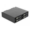 Delock 5.25? Wechselrahmen für 4 x 2.5? U.2 NVMe SSD mit abschließbaren Trays - 13,3 cm (5.25") - Speicherlaufwerkbehälter - Schwarz - NVMe - 2.5" - Aluminium