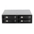 Delock 5.25? Wechselrahmen für 4 x 2.5? U.2 NVMe SSD mit abschließbaren Trays - 13,3 cm (5.25") - Speicherlaufwerkbehälter - Schwarz - NVMe - 2.5" - Aluminium