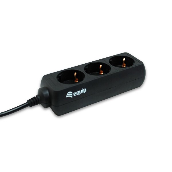 Equip 3-fach Steckdosenleiste - 1,1 m - Typ F - Schwarz - CE - 3 AC-Ausgänge - 220 - 240 V