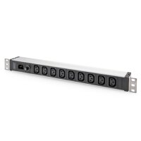 DIGITUS Steckdosenleiste mit Aluminiumprofil, 9-fach, IEC...