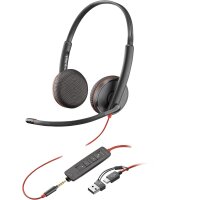 Poly Blackwire 3225 USB-C Stereo-Headset + 3.5-mm-Stecker...