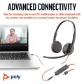 Poly Blackwire 3225 USB-C Stereo-Headset + 3.5-mm-Stecker + USB-C/A-Adapter - Kabelgebunden - Büro/Callcenter - 200 - 6800 Hz - 119 g - Kopfhörer - Schwarz