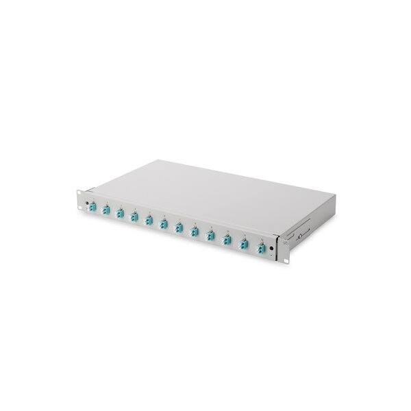 DIGITUS LWL Spleißbox, 1HE, bestückt, 12x LC DX, OM3
