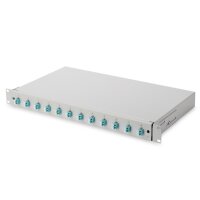 DIGITUS LWL Spleißbox, 1HE, bestückt, 12x LC...
