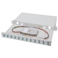 DIGITUS LWL Spleißbox, 1HE, bestückt, 12x LC...